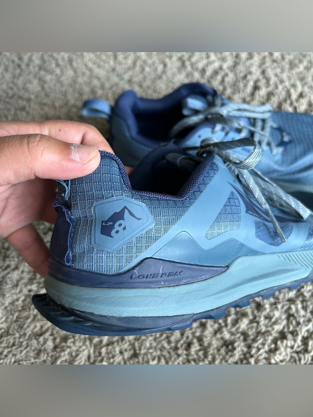 Altra Lone Peak 8 Trail Running Shoes Mens 12.5 Mineral Blue EGO MaxTrac Sneaker - Picture 3 of 16